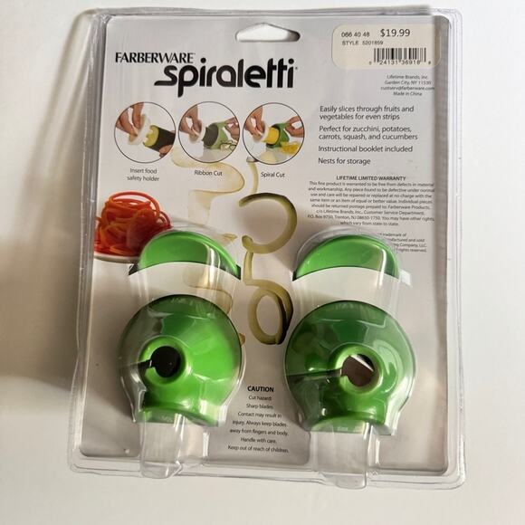 Farberware Spiraletti Vegetable Set of 2 Hand Held Spiral Veggie Slicer NWT - Picture 2 of 11